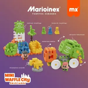 Marioinex Mini Waffle Building Blocks – City: Refuse Collection Truck, 148 pieces