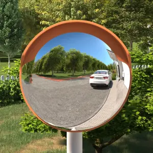 Sferinis lauko/kelio veidrodis, oranžinis, 30cm, polikarbonatas