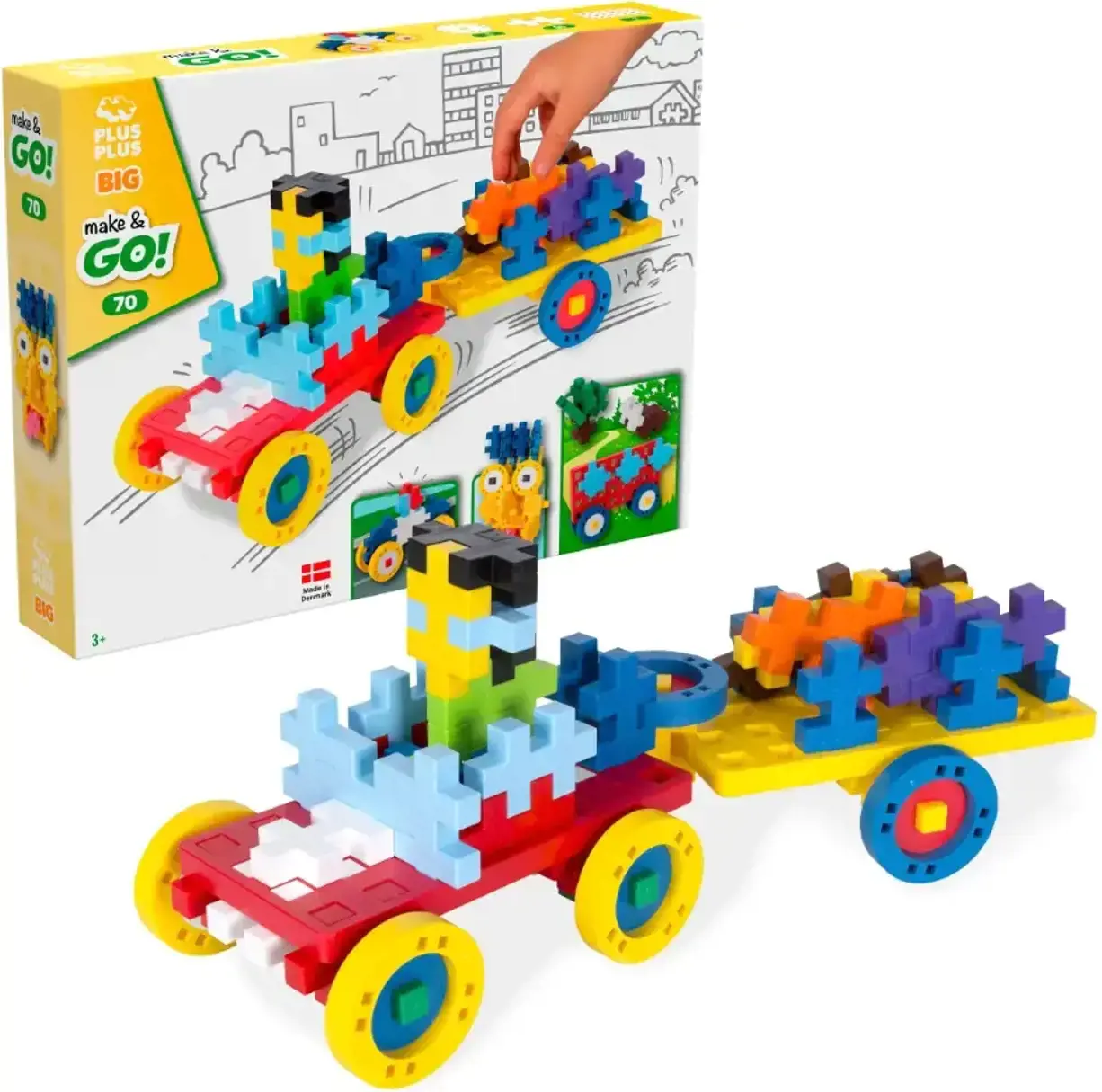 Plus Plus konstruktorius DIDELĖS detalės Statyk ir važiuok 70