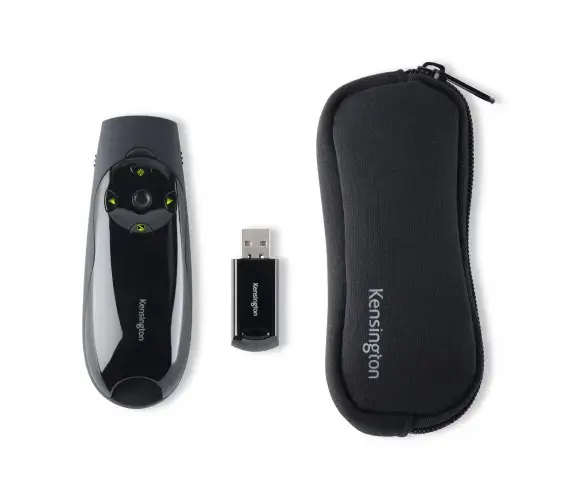 "Kensington Presenter Expert™" belaidis kursoriaus valdymas su žaliuoju lazeriu, RF, USB, 45 m, juodas