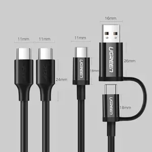 Ugreen USB Type C charging and data cable 3A 1.5m black (US286)
