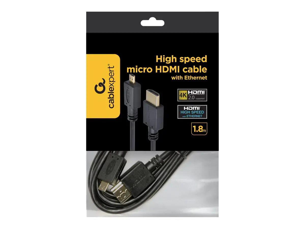 GEMBIRD CC-HDMID-6 Gembird HDMI -HDMI Micro kabelis su paauksuotomis jungtimis, 1,8 m, biri pakuotė