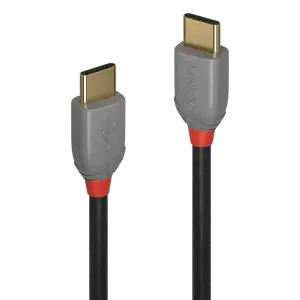 Lindy 1m USB 2.0 Type C to C Cable, Anthra Line, 1 m, USB C, USB C, USB 2.0, 0.48 Gbit/s, Black, Gr…