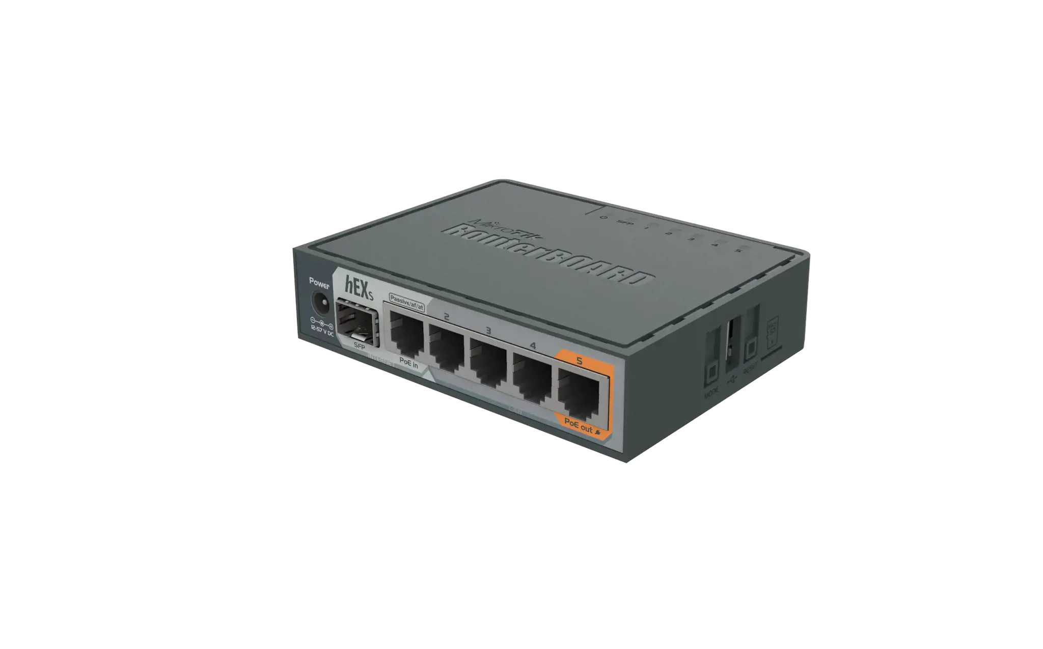 MIKROTIK RB760IGS hEX S maršrutizatorius 5x RJ45 1000Mb/s 1x SFP 1x USB