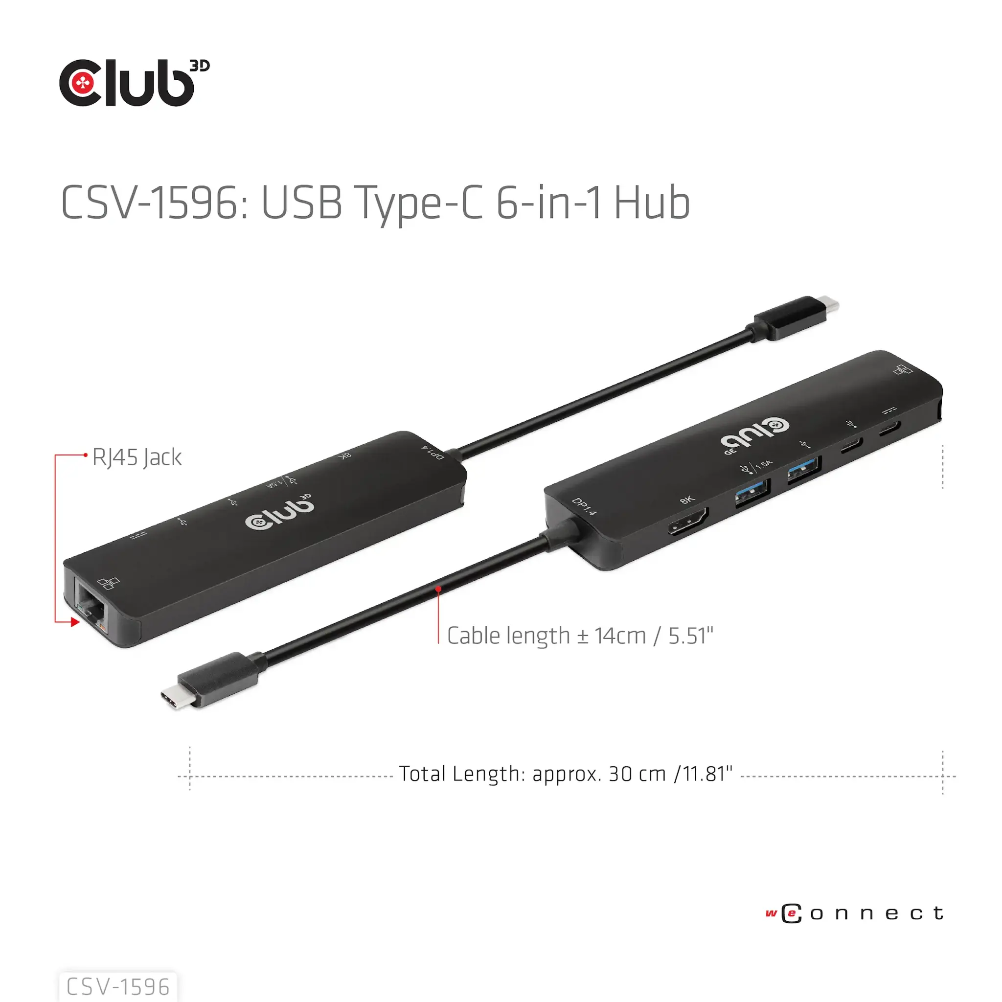CLUB3D USB Gen1 Type-C, 6-in-1 Hub with HDMI 8K30Hz, 2xUSB Type-A, RJ45 and 2xUSB Type-C, Data and PD charging 100 watt, USB 3.2 Gen 1 (3.1 Gen 1) Type-C, HDMI, RJ-45, USB 3.2 Gen 1 (3.1 Gen 1) Type-A, USB 3.2 Gen 1 (3.1 Gen 1) Type-C, 5000 Mbit/s, 120 Hz, 7680 x 4320 pixels, Black