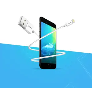 Ugreen kabelis USB 2.0 A lightning 2 m, 5V/2.4A iPhone 7 / 7plus / 6S / 6 / 6 Plus, iPhone 5s/5c/5, iPad Mini/Mini 2, iPad, 1 m, Lightning, USB A, vyriškas, vyriškas, baltas