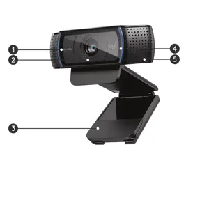 Logitech C920 Pro HD Webcam, 3 MP, 1920 x 1080 pixels, Full HD, 30 fps, 720p, 1080p, H.264