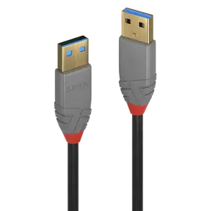 Lindy 5m USB 3.2 Type A Cable, 5Gbps, Anthra Line, 5 m, USB A, USB A, USB 3.2 Gen 1 (3.1 Gen 1), 5 …