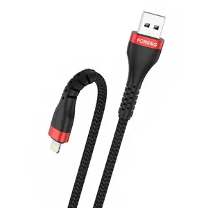 USB-Lightning kabelis Foneng X82 iPhone 3A, 1 m (juodas)