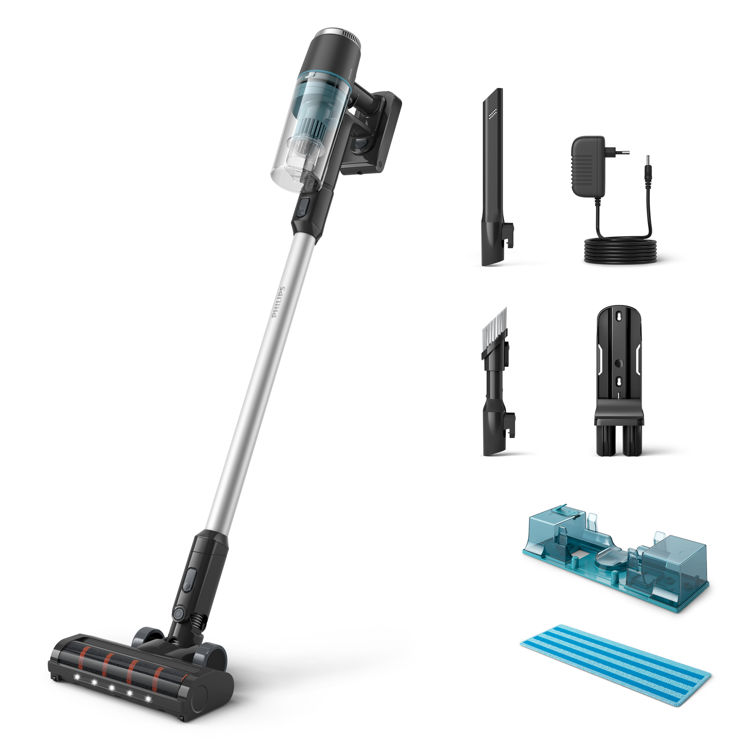 Philips 3000 series XC3133/01, Stick vacuum, Bagless, Black, Blue, Dry, Cyclonic/filtering, Battery