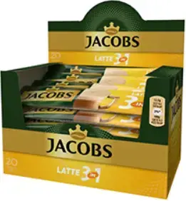 Tirpios kavos gėrimas JACOBS LATTE, 20 vnt./pak. x 12.5 g