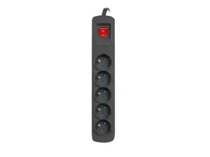 ARMAC R5/CZ/30 "Armac" apsauga nuo viršįtampių R5 (5 kištukiniai lizdai) 10A 3,0M juoda