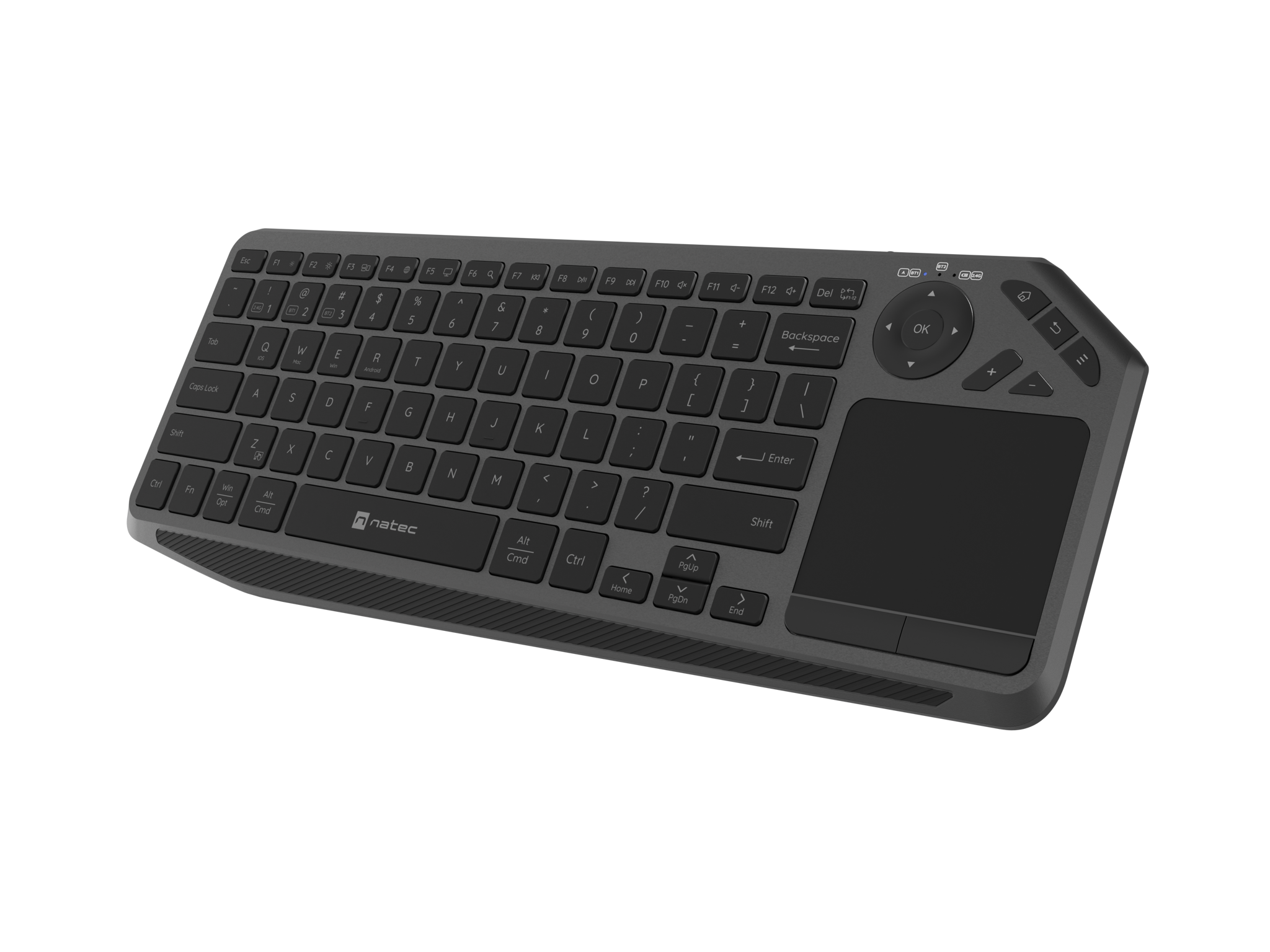 Natec Turbot 2 | Keyboard | Wireless | US | Bluetooth | Black/Gray