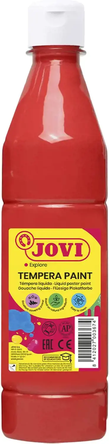 Skystas guašas buteliuke JOVI 1000 ml,  raudona sp. (vermillion)