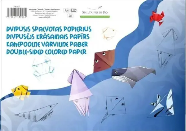 Popierius spalvotas SMLT, A4, 80 g, dvipusis, klijuotas, (16)  0708-303