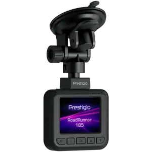 Prestigio RoadRunner 185, 2.0'' IPS (320x240) ekranas, FHD 1920x1080@30fps, HD 1280x720@30fps, Jieli AC5601, 2 MP CMOS GC2053 vaizdo jutiklis, 2 MP kamera, 140° matymo kampas, Micro USB, 180 mAh, naktinis matymas, judesio aptikimas, G jutiklis, ciklinis įrašymas, spalvotas/juodas, plastikinis korpusas