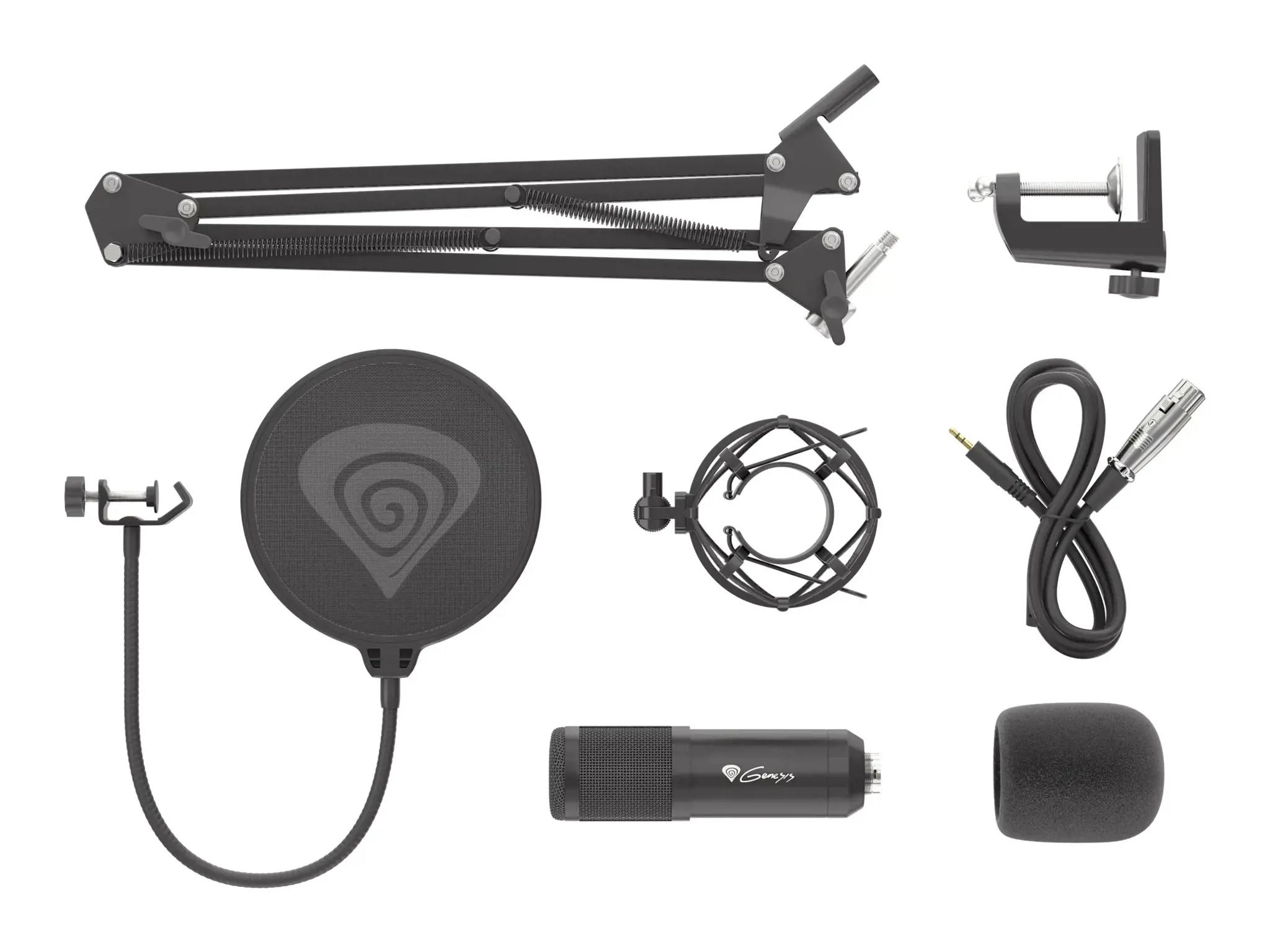 "NATEC Genesis" mikrofonas "Radium 300" studijinis XLR rankos popfilteris