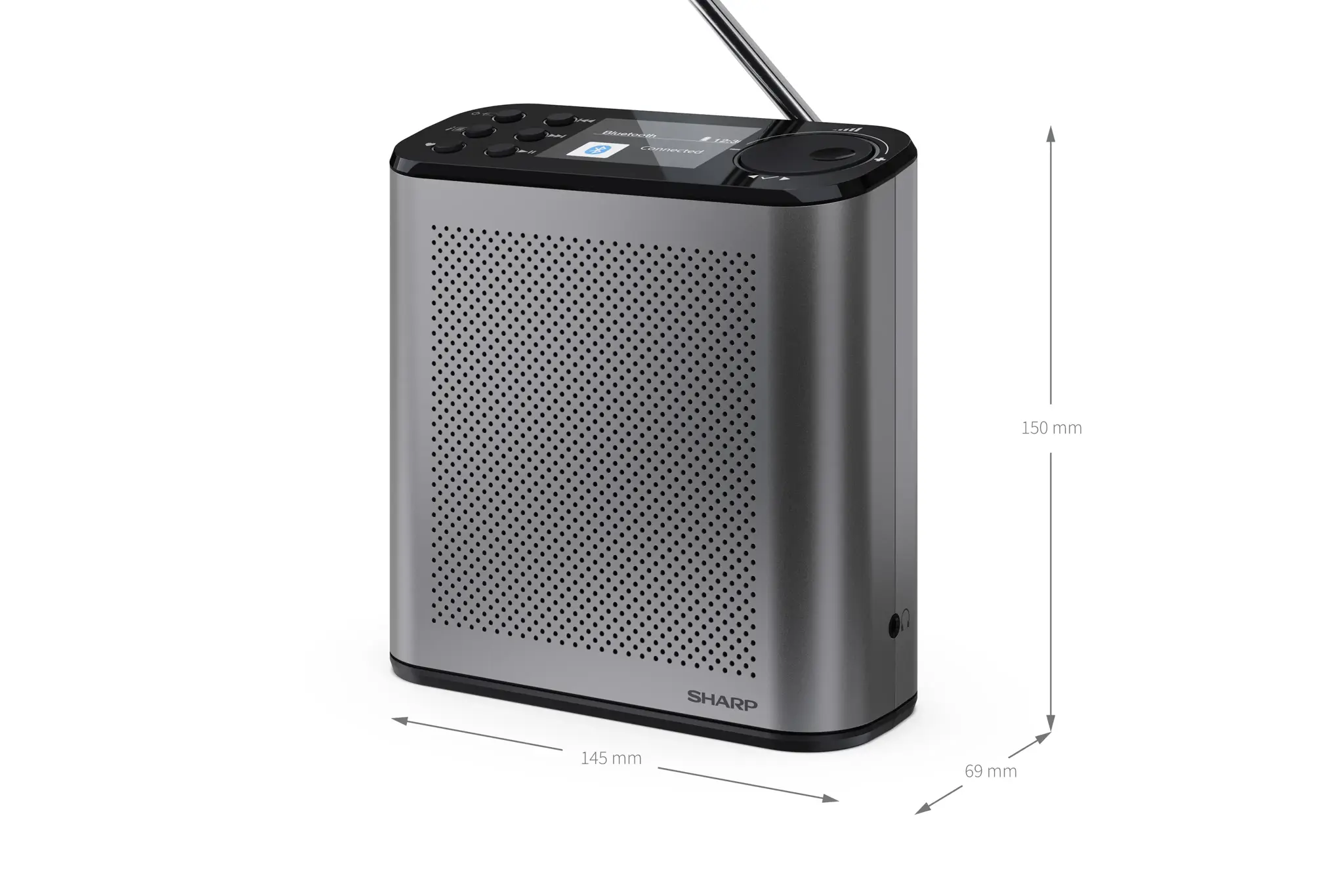Sharp OSAKA Portable Digital Radio | DR-P530(GY) | USB port | Bluetooth | FM radio | Wireless connection