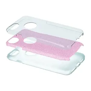 Blizgantis 3in1 dėklas iPhone 11 rožinės spalvos