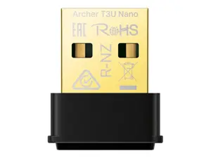 "TP-Link AC1300 Nano Wireless MU-MIMO USB adapteris, belaidis, USB, WLAN, "Wi-Fi 5" (802.11ac), 1267 Mbps, juodas