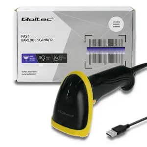 QOLTEC 50867 Brūkšninių kodų skaitytuvas 1D 2D USB juodas