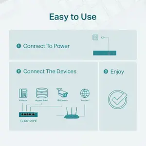 "TP-Link" 5 prievadų "Gigabit Easy Smart PoE" komutatorius su 4 prievadais PoE+, valdomas, L2, Gigabit Ethernet (10/100/1000), maitinimas per Ethernet (PoE)