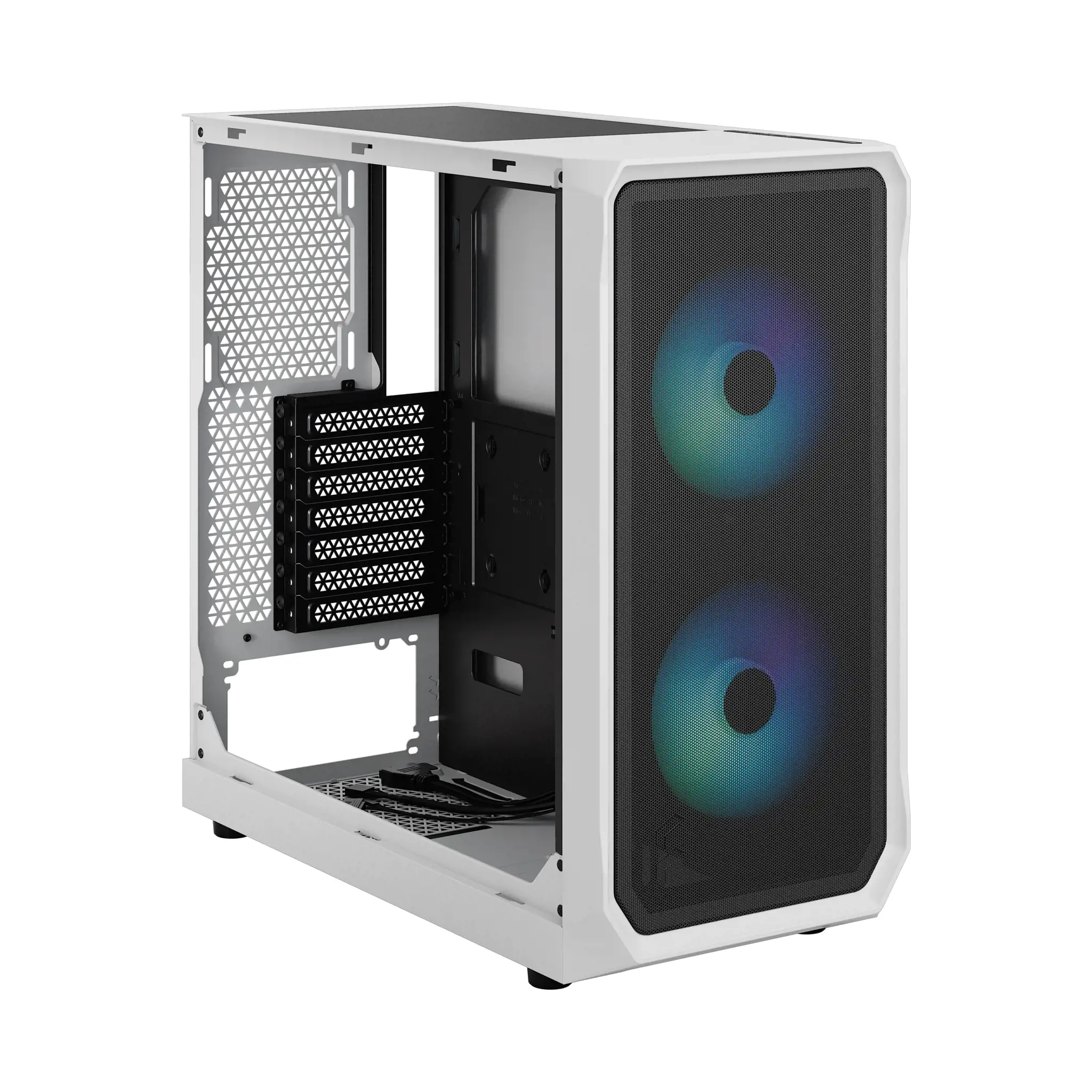 Fractal Design Focus 2 RGB White TG Clear Tint, Midi Tower, maitinimo šaltinis pridedamas Ne