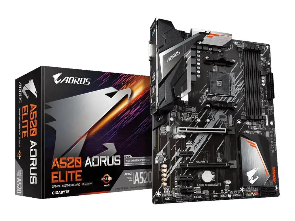 Gigabyte A520 AORUS ELITE, AMD, "Socket AM4", 3 kartos "AMD Ryzen™ 3", 3 kartos "AMD Ryzen 5", 3 kartos "AMD Ryzen™ 7", 3 kartos..., "Socket AM4", DDR4-SDRAM, 128 GB