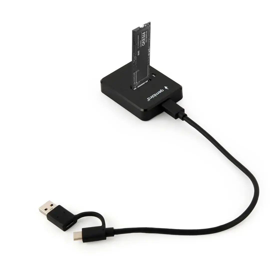 GEMBIRD Stalinio USB Type-C M.2 SATA NVME SSD disko prijungimo stotelė juoda
