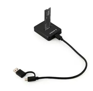 GEMBIRD Stalinio USB Type-C M.2 SATA NVME SSD disko prijungimo stotelė juoda