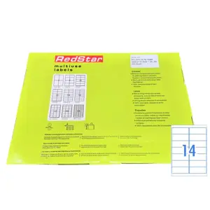 Lipnios etiketės po 14 lape, 105x42,3x14/ A4x100 lapų