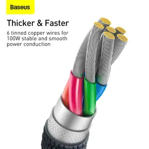 Baseus crystal shine series fast charging data cable USB Type A to USB Type C100W 1,2m black (CAJY000401)