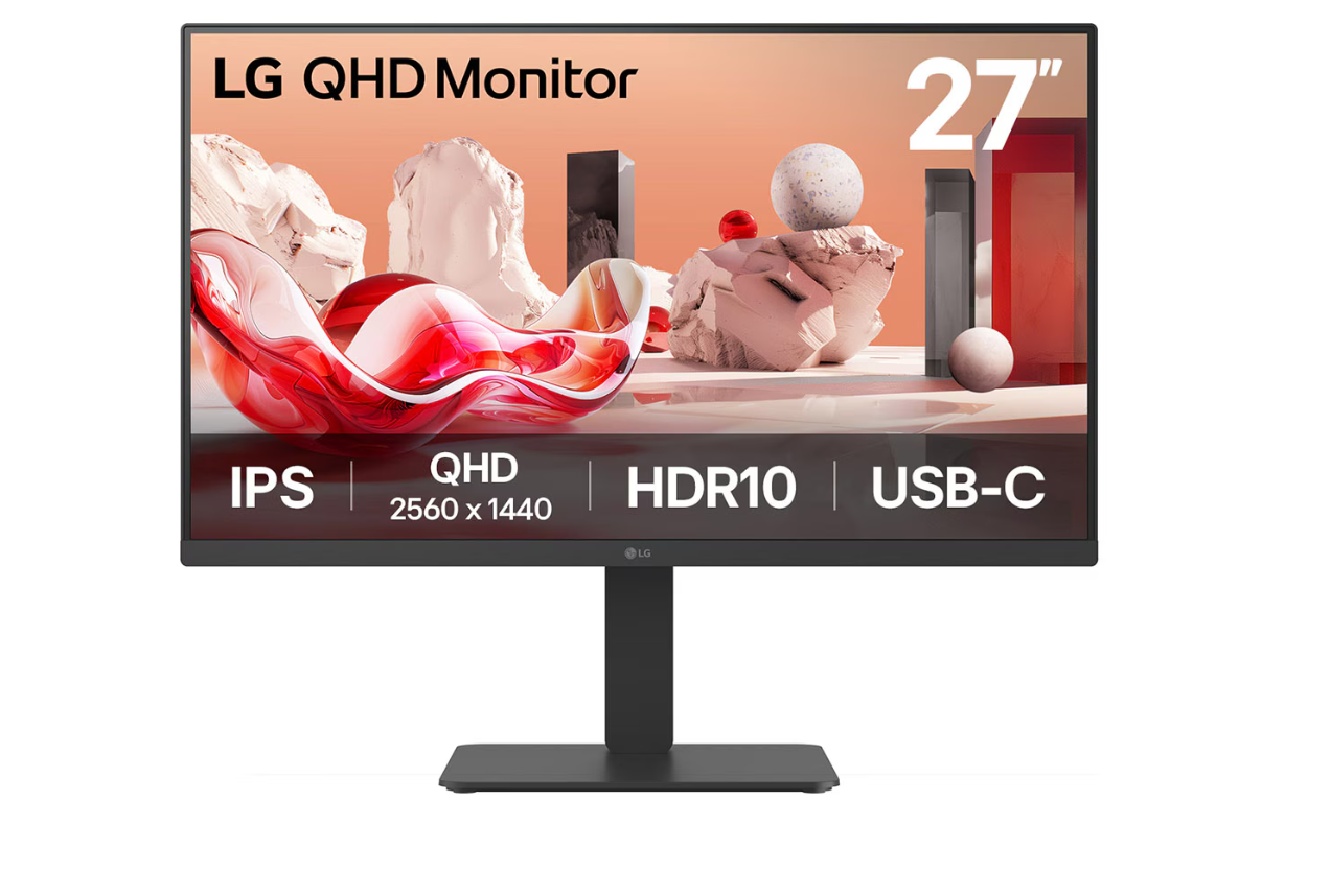 LG 27BA65QB-B.AEU Monitorius 27'' IPS, QHD 2560x1440, 5 ms, 350 cd/m2, 100 Hz, Juoda
