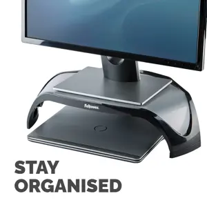 "Fellowes Smart Suites" monitoriaus pakyla, laisvai pastatoma, 10 kg, 53,3 cm (21"), reguliuojamas aukštis, juoda