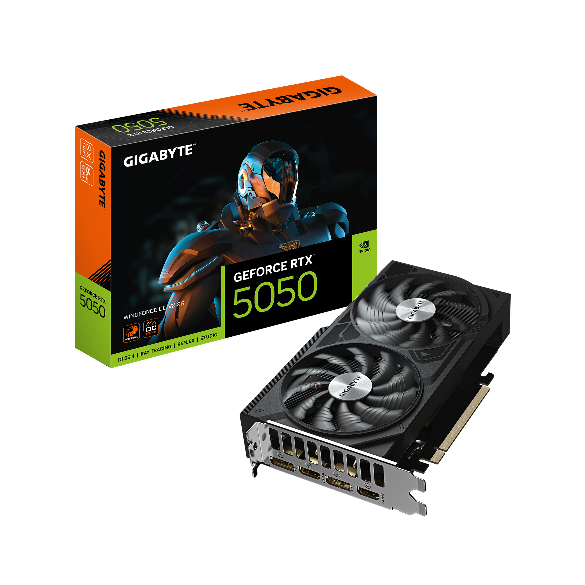 Gigabyte GeForce RTX 5050 WINDFORCE OC V2 8G | NVIDIA | 8 GB | GeForce RTX 5050 | GDDR6 | HDMI ports quantity 2 | PCI-E 5.0