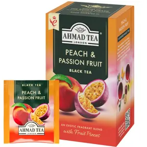 Arbata AHMAD ASLU FRUIT PEACH & PASSION, vokeliuose, 20 vnt. po 2 g