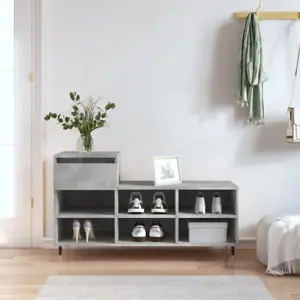 Spintelė batams, betono pilka, 102x36x60cm, apdirbta mediena