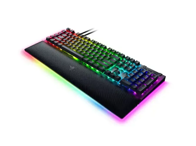 "Razer" mechaninė žaidimų klaviatūra "BlackWidow V4 Pro" su RGB LED apšvietimu, JAV, laidinė, juoda, žali jungikliai, skaitmeninė klaviatūra
