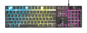 "Trust GXT 835 Azor", pilno dydžio (100%), USB, mechaninis, QWERTY, LED, juodas