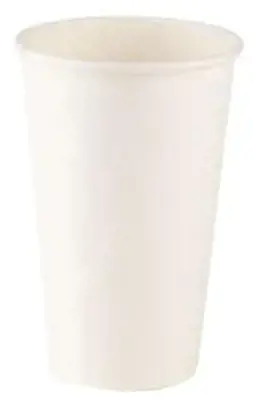 Vienkartiniai puodeliai, popieriniai, balti, 473 ml, D 90 mm, 50 vnt.