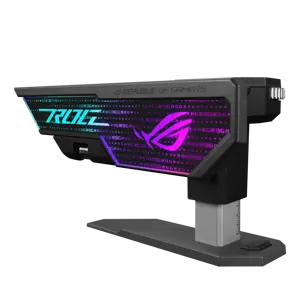 ASUS ROG Herculx vaizdo plokštės laikiklis, universalus, vaizdo plokštės laikiklis, termoplastikas, cinkas, juodas, pilkas, mėlynas, žalias, raudonas, 3 kontaktų adresuojamas RGB