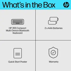 HP 355 Compact Multi-Device Bluetooth Keyboard, Wireless, Bluetooth, Mechanical, Black