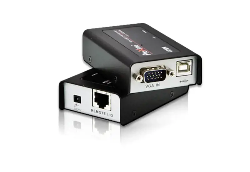 ATEN MINI USB VGA KVM ilgintuvas (100 m), siųstuvas ir imtuvas, laidinis, 100 m, Cat5, 1920 x 1200 taškų, juodas
