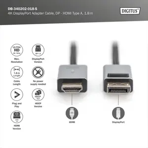 DP-HDMI adapterio kabelis DB-340202-018-S