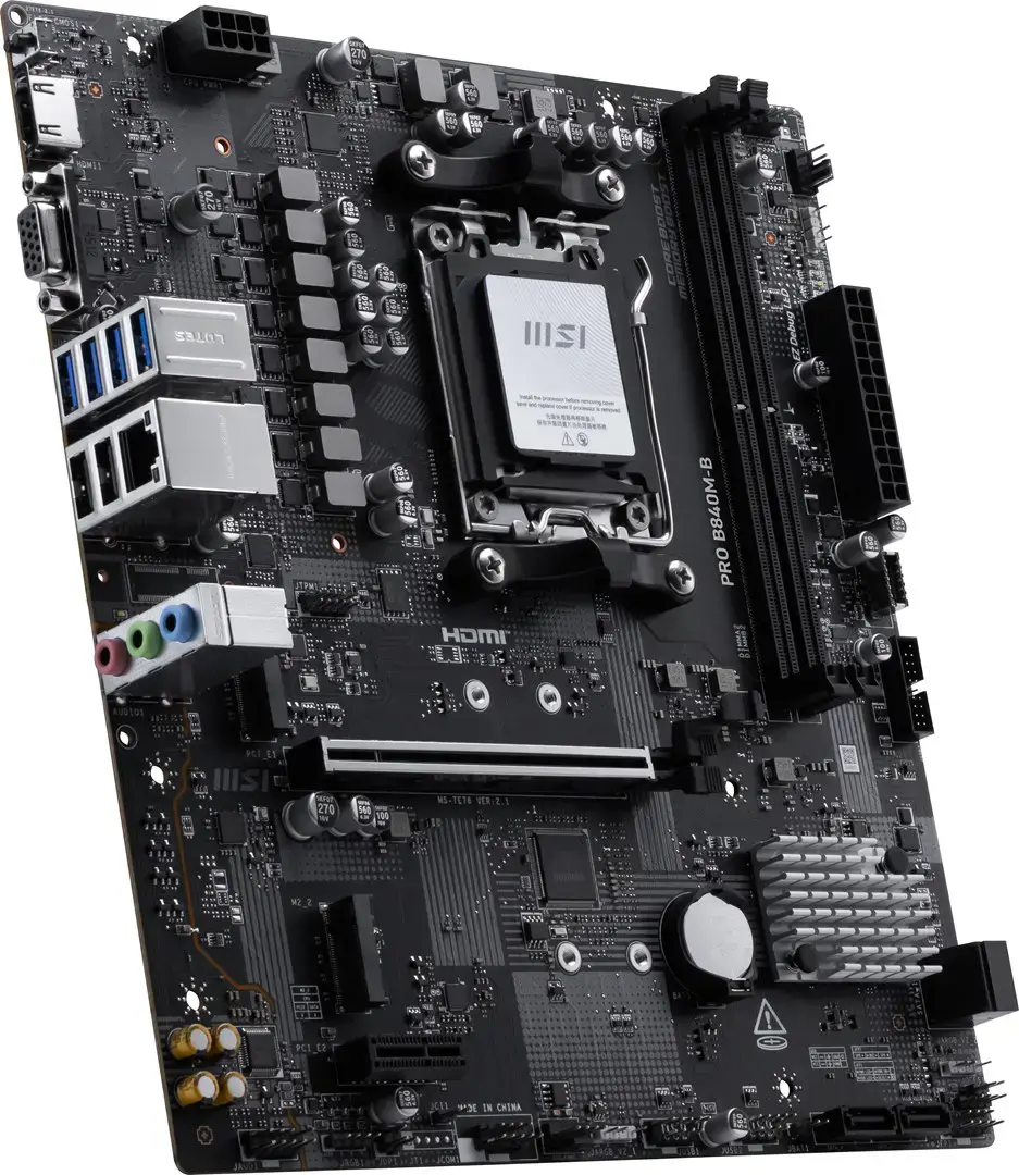 Mainboard MSI AMD B840 SAM5 Micro-ATX Memory DDR5 Memory slots 2 PROB840M-B