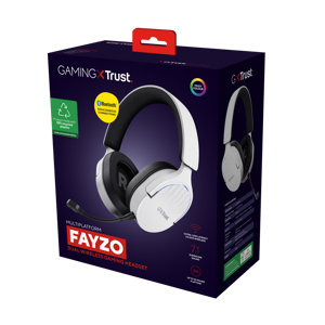 Trust GXT 491W FAYZO, Wired & Wireless, Gaming, 20 - 20000 Hz, 290 g, Headset, Black, White