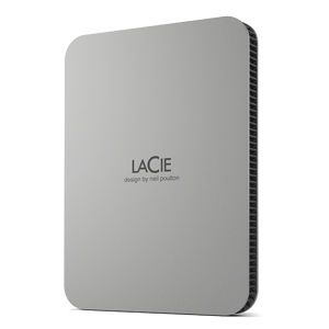 "LACIE Mobile Drive" kietasis diskas USB-C 1TB 2,5 colio Mėnulio sidabro spalvos su USB-C kabeliu