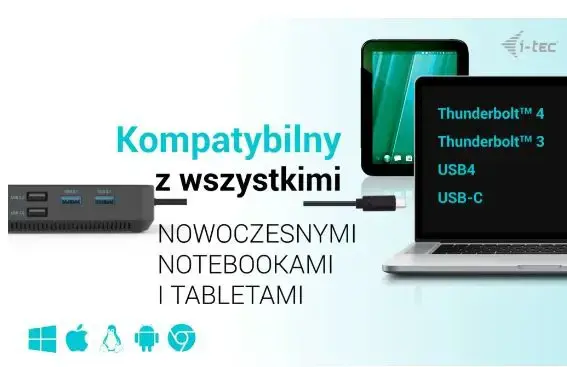 I-TEC USB-C HDMI Dual DP doko stotelė su 100 W maitinimo šaltiniu