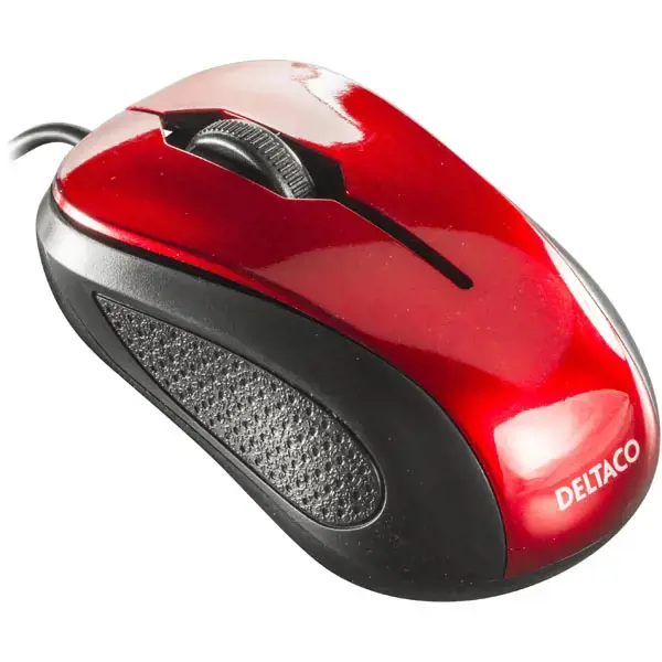 Pelė DELTACO, laidinė, raudona-pilka / MS-455