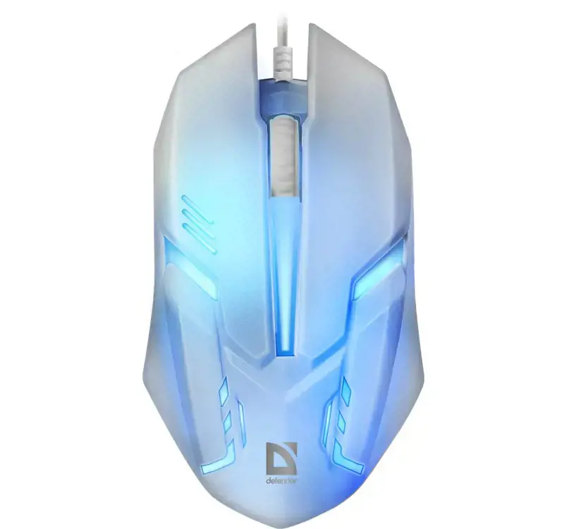 PELĖ DEFENDER CYBER MB-560L BALTA 7 SPALVŲ APŠVIETIMAS